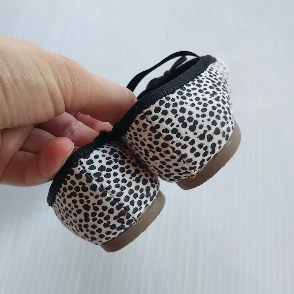 OLD NAVY black & white animal print baby girl flats